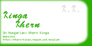 kinga khern business card